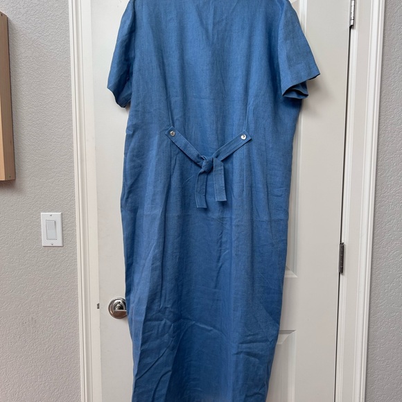 NWT Vintage Linen Norm Thompson Full Button Down Short Sleeve Dress. Collar. 2X - Picture 6 of 16